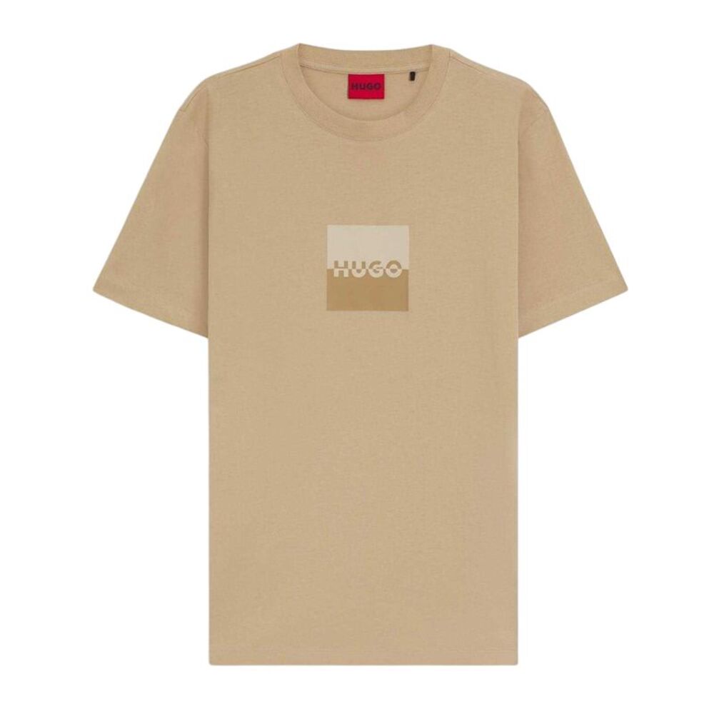 Hugo Mens Dusplit Tonal Logo T-Shirt / Sand